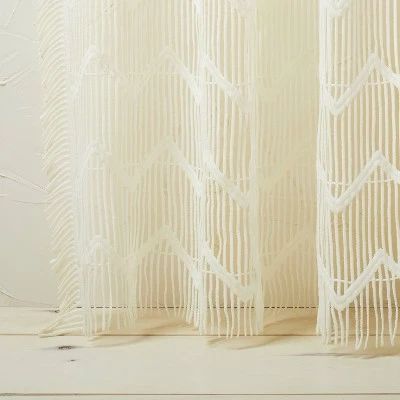 1pc 50"x84" Sheer Zig Zag Macrame Curtain Panel Cream - Opalhouse™ designed with Jungalow™ 1pc 50"x84" Sheer Zig Zag Macrame Curtain Panel Cream - Opalhouse™ Designed With Jungalow™ -Opalhouse Shop GUEST 1f1e4040 3b3b 42de 980b bced442e997c