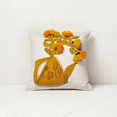 Floral Watering Pitcher Square Throw Pillow with Tassels - Opalhouse™ designed with Jungalow™ Floral Watering Pitcher Square Throw Pillow With Tassels - Opalhouse™ Designed With Jungalow™ -Opalhouse Shop GUEST 295bbf4a 7932 4570 9c93 22f266108cb5