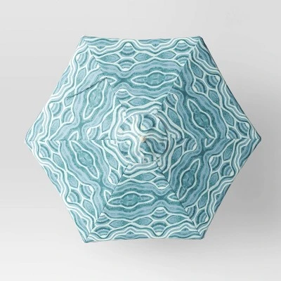 7.5'x7.5' Decorative Trim Scalloped Outdoor Market Umbrella Blue - Opalhouse™ designed with Jungalow™ 7.5'x7.5' Decorative Trim Scalloped Outdoor Market Umbrella Blue - Opalhouse™ Designed With Jungalow™ -Opalhouse Shop GUEST 3480178a 70b9 4096 bef0 b5fe8b7a355b