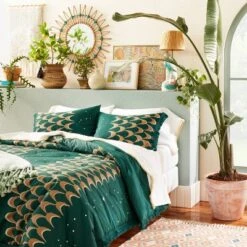 Full/Queen Printed Comforter & Sham Set Teal - Opalhouse™ Designed With Jungalow™