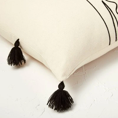 Oversized Oblong Embroidered Decorative Throw Pillow Natural/Black - Opalhouse™ designed with Jungalow™ Oversized Oblong Embroidered Decorative Throw Pillow Natural/Black - Opalhouse™ Designed With Jungalow™ -Opalhouse Shop GUEST 63ced912 1150 4389 99f0 7260d11d50a0