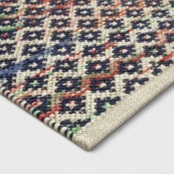 7'x10' Striped Diamond Woven Area Rug Blue - Opalhouse™