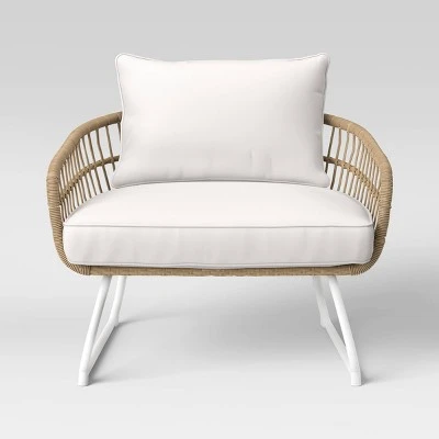 Southport Outdoor Patio Chair with Metal Legs, Club Chair Natural/White - Opalhouse™ Southport Outdoor Patio Chair With Metal Legs, Club Chair Natural/White - Opalhouse™ -Opalhouse Shop GUEST 9f38cafb eb47 4631 b55e f5ceb46a7f7d