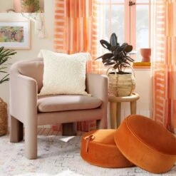 Olivia Round Pouf Rust - Opalhouse™ Designed With Jungalow™