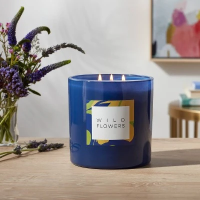 28oz Glass Wildflowers Candle Blue - Opalhouse™ 28oz Glass Wildflowers Candle Blue - Opalhouse™ -Opalhouse Shop GUEST d2535b69 e552 4d96 915f b3c195329dd7