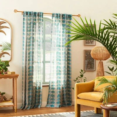 1pc Sheer Vines Burnout Window Curtain Panel Green - Opalhouse™ designed with Jungalow™ 1pc Sheer Vines Burnout Window Curtain Panel Green - Opalhouse™ Designed With Jungalow™ -Opalhouse Shop GUEST e4443a31 f1d1 4db6 b0f4 90da97196c12 1