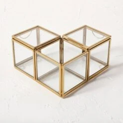 Metal Glass Decorative Box Gold - Opalhouse™ Designed With Jungalow™ -Opalhouse Shop GUEST fc927fff 547b 4c4d 937a 78a22e5d52ae